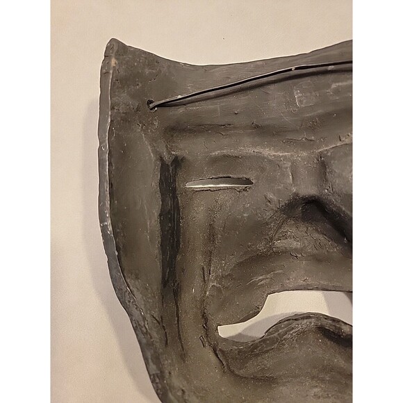 Vintage Oaxaca Mexico Black Pottery Mask Folk Art Face Tribal Aztec Mayan Wall - Picture 11 of 13